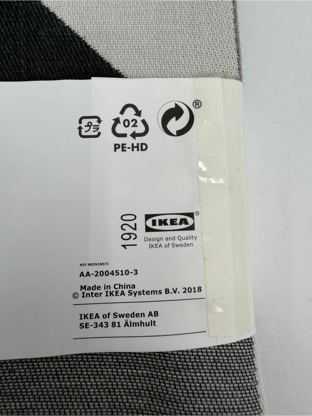 Ikea SVARTHO Pillow Cushion Cover Beige/Gray 20x20” 703.365.94 100% Cotton New